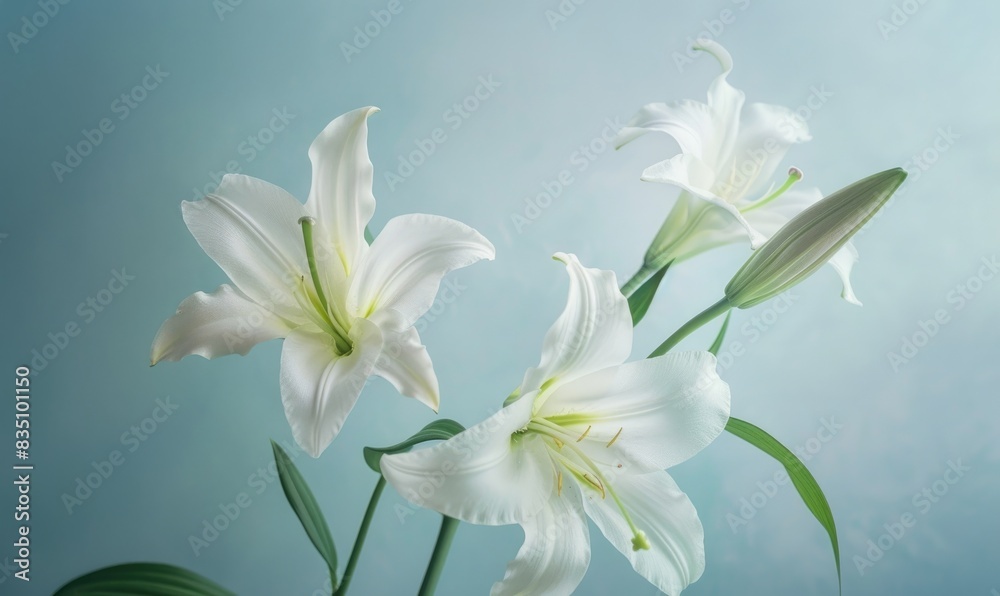 Lilies on light background