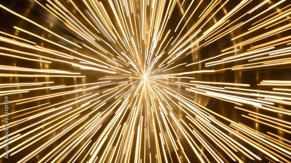 Obraz premium Vibrant neon light bursts through abstract highspeed optical fiber strands, evoking a sense of dynamic motion and connectivity