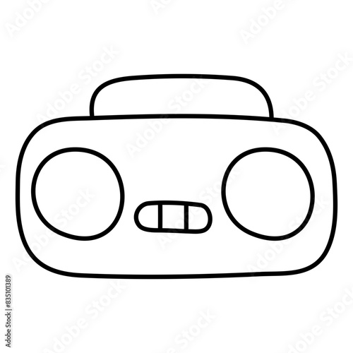 A linear design icon of radio

