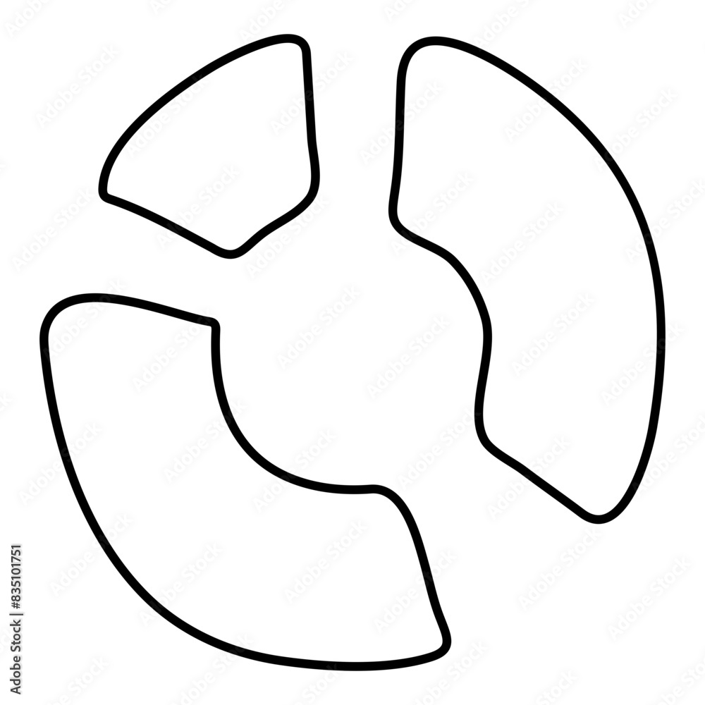 A linear design, icon of slice chart
A linear design, icon of slice chart