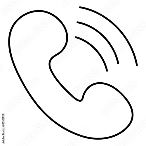A linear design icon of incoming call

