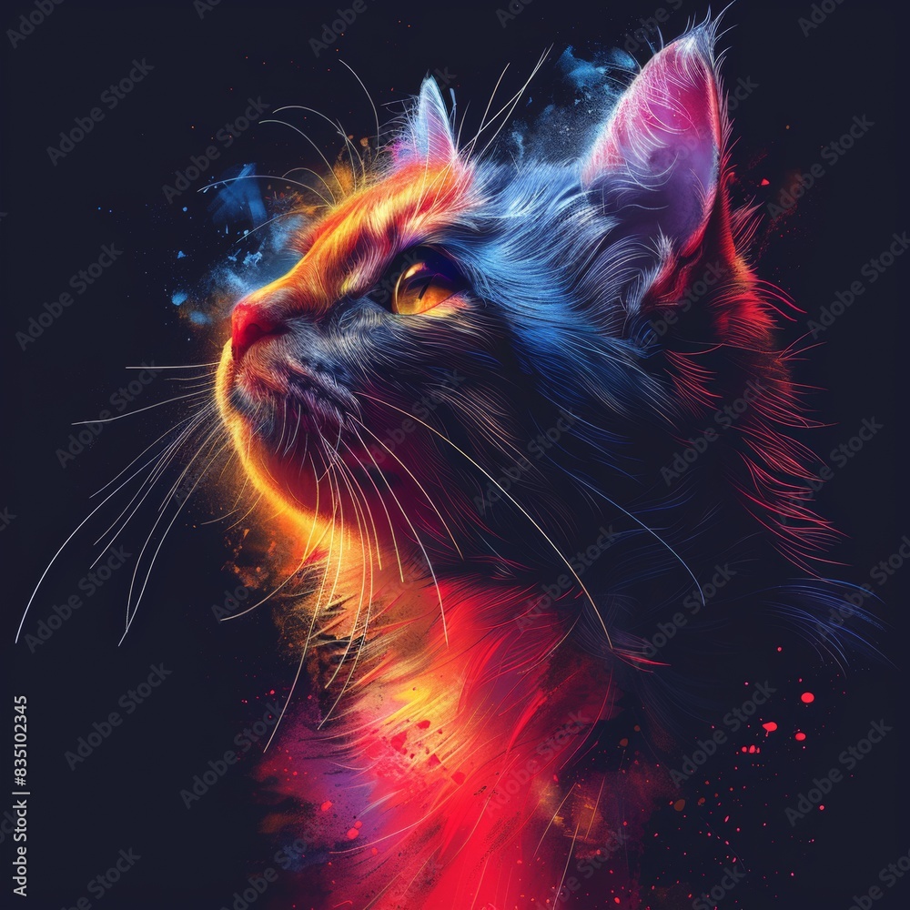 digitally artistic cat design graphic digitally artistic cat design graphic