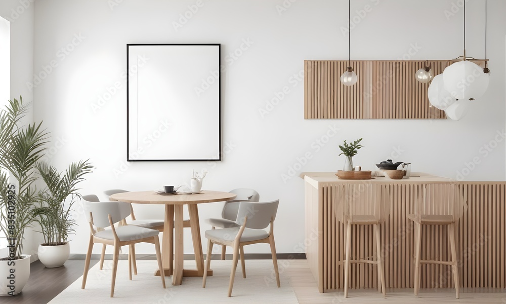 Frame mockup, ISO A paper size. Living room poster mockup. Modern interior design. Living room Interior mockup with house background. 3D render Frame mockup, ISO A paper size. Living room poster mockup. Modern interior design. Living room Interior mockup with house background. 3D render