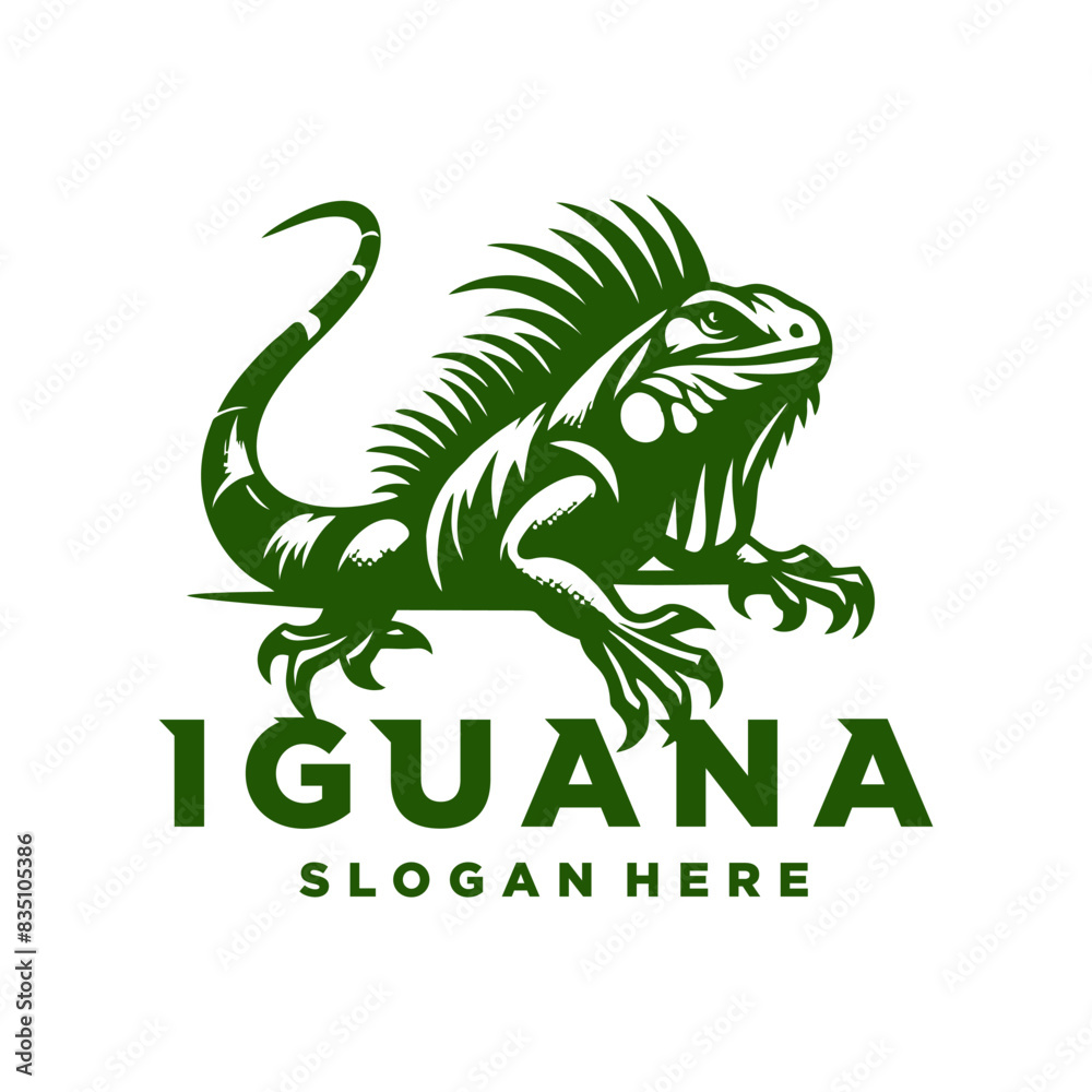Obraz premium iguana logo icon design illustration vector. iguanas art logo design template illustration inspiration iguana logo excellent logo suitable for any business