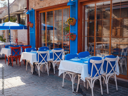 old town cafe in maritime style of Antalya Turkey