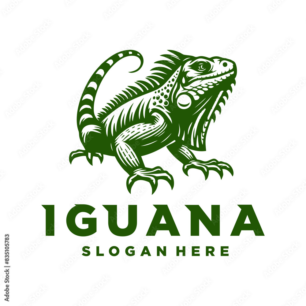 Obraz premium iguana logo icon design illustration vector. iguanas art logo design template illustration inspiration iguana logo excellent logo suitable for any business