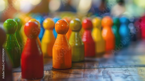 Game board with pieces representing market participants