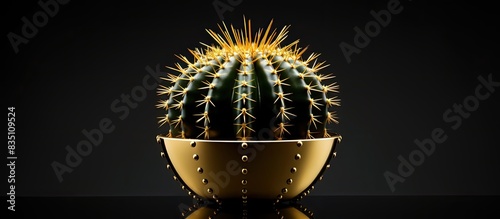 Cactus with golden spherica...