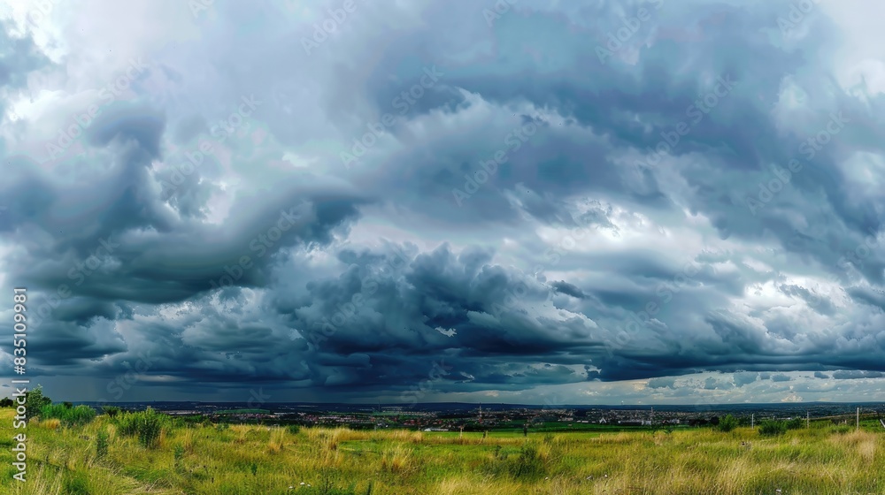 Panorama view of overcast sky. Dramatic gray sky and white clouds before rain in rainy season. Cloudy and moody sky. Storm sky. Cloudscape. Gloomy and moody background. Panorama view of overcast sky. Dramatic gray sky and white clouds before rain in rainy season. Cloudy and moody sky. Storm sky. Cloudscape. Gloomy and moody background.