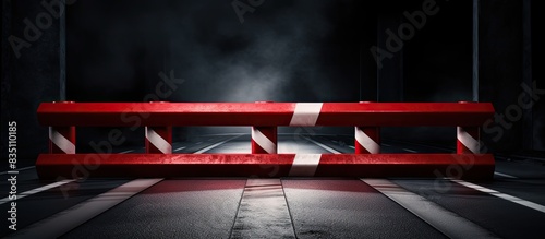 Striped road barrier provid...