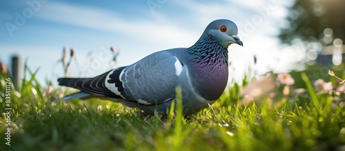 A close-up photo of a pigeo...