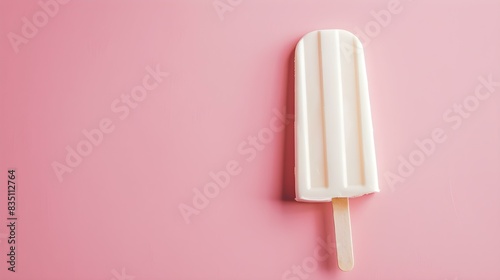 White Popsicle on a summery pink Background with Copy Space © drdigitaldesign