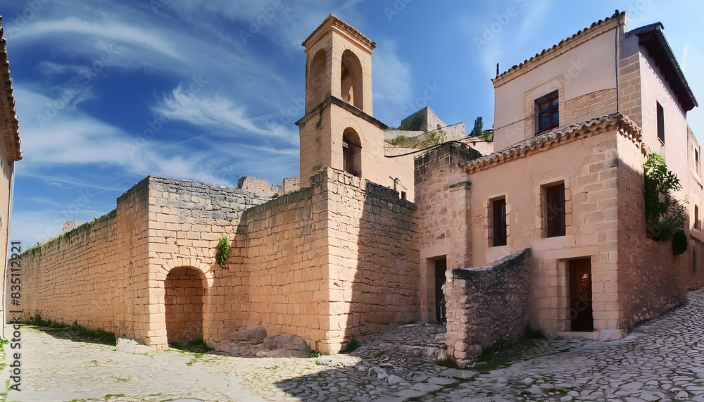 Fototapeta premium 中東 イラク イラン アフガニスタン パキスタン スペイン モロッコ 街並み 石の街 石の建築物 テレビ会議背景用 ZOOM会議背景用