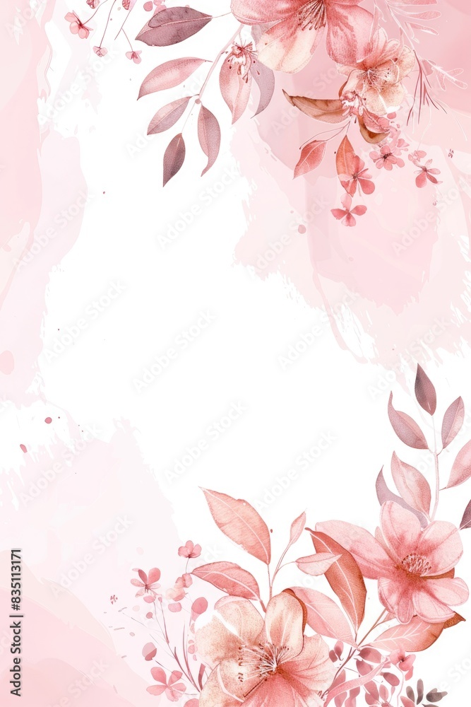 Elegant Floral Background with Delicate Pink Blooms and Pastel Tones Elegant Floral Background with Delicate Pink Blooms and Pastel Tones