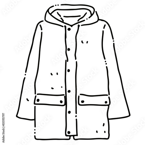 Illustration au trait noir d'un ciré 