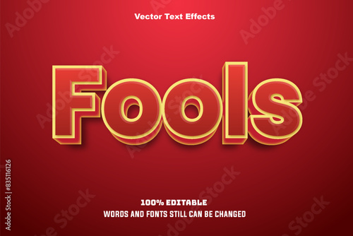 Vector april fools day text effect