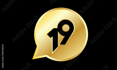 Number 3D Gold Logo Circle Triangle Modern
