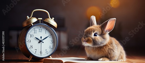Adorable baby rabbit with t...
