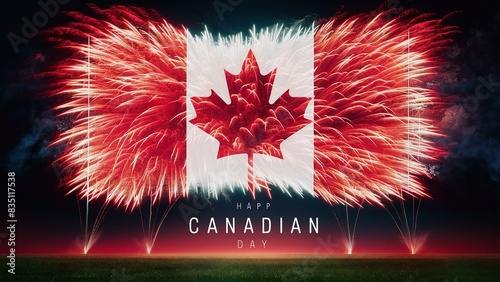 cnanada day  firework background, generative ai photo