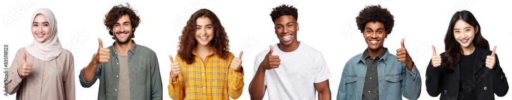 Diverse people thumbs up png element set on transparent background Diverse people thumbs up png element set on transparent background
