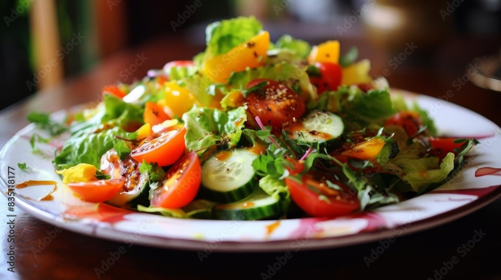 Another fresh salad with mixed vegetables and greens, Another fresh salad with mixed vegetables and greens,