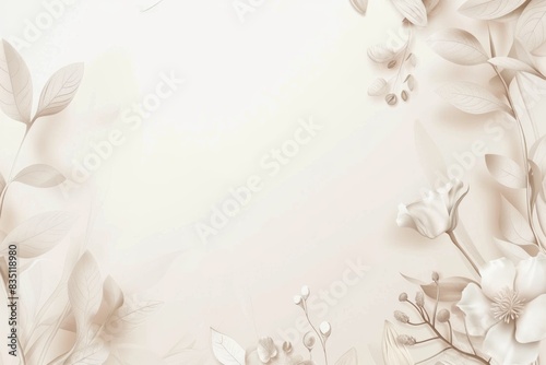 Elegant Pastel Floral Illustration with Delicate Botanical Elements