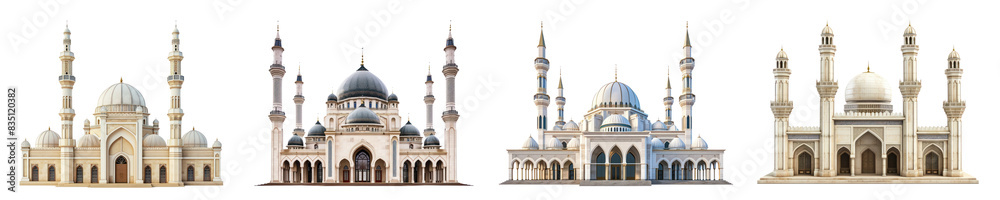 Fototapeta premium Mosque png element set on transparent background