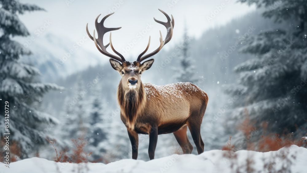 Deer in snowy forest
Deer in snowy forest
