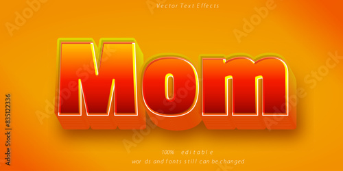 Mother 3d editable text effect
