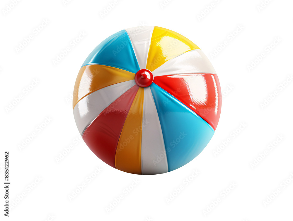 Obraz premium Beach ball die cut PNG style isolated on white and transparent background