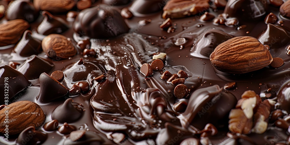 Tempting Melted Chocolate Symphony with Nuts Tempting Melted Chocolate Symphony with Nuts