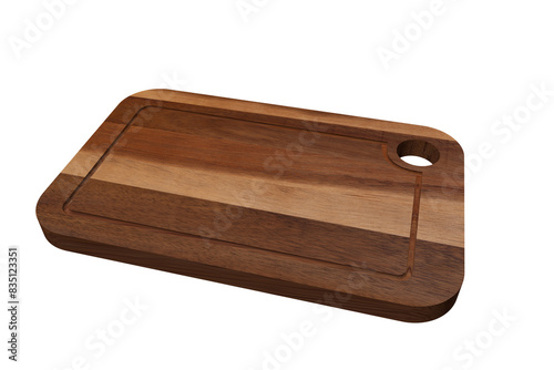 3D rendering of a wooden cutting board