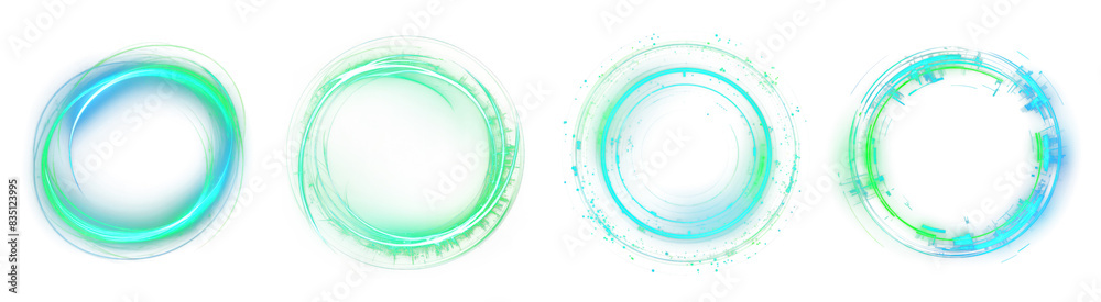 Circle light effect png element set on transparent background Circle light effect png element set on transparent background