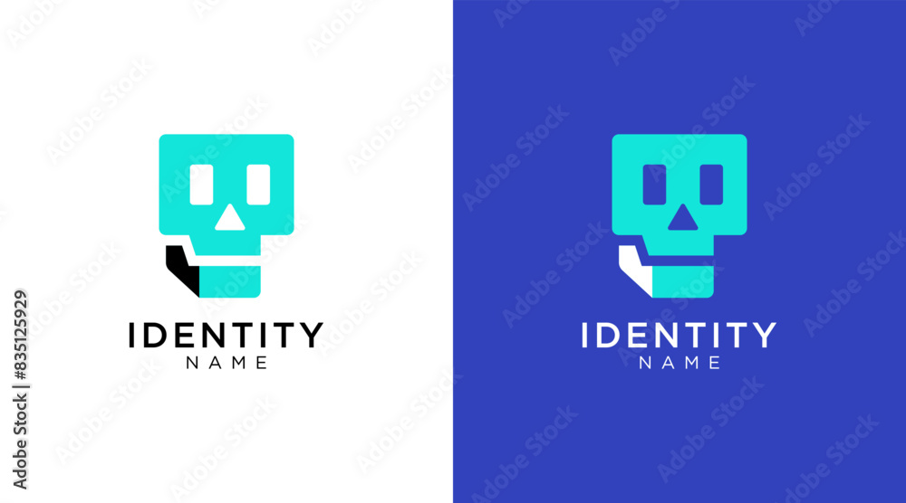Skull logo template. Skull crossbone icon vector logo design graphic symbol illustration Skull logo template. Skull crossbone icon vector logo design graphic symbol illustration