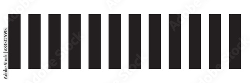 Slash divider. Slash line border. Diagonal parallel lines divider strip. Angle of tilt stripes. Black pattern of footer isolated on white background.