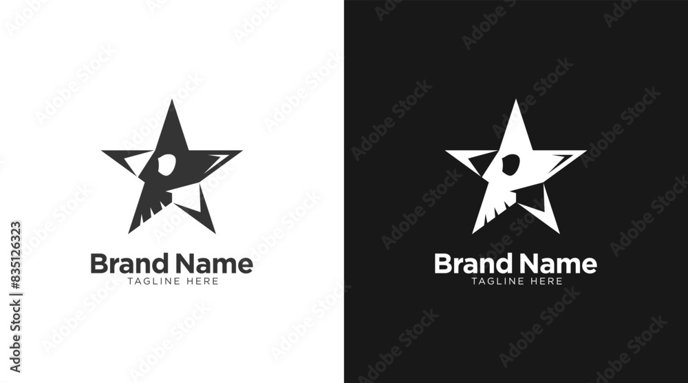Obraz premium Star skull logo template. Skull crossbone icon vector logo design graphic symbol illustration