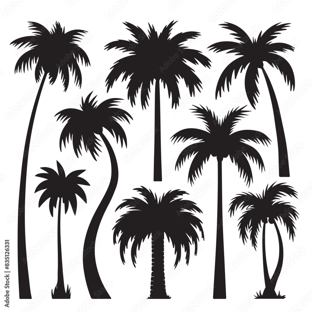 Palm Trees Vector Silhouette Collection Palm Trees Vector Silhouette Collection