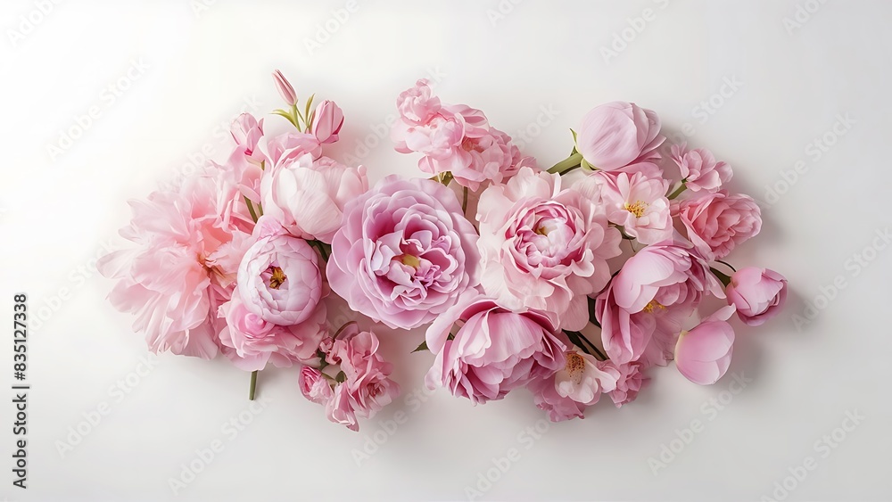 Beautiful pink flowers on a white background Beautiful pink flowers on a white background