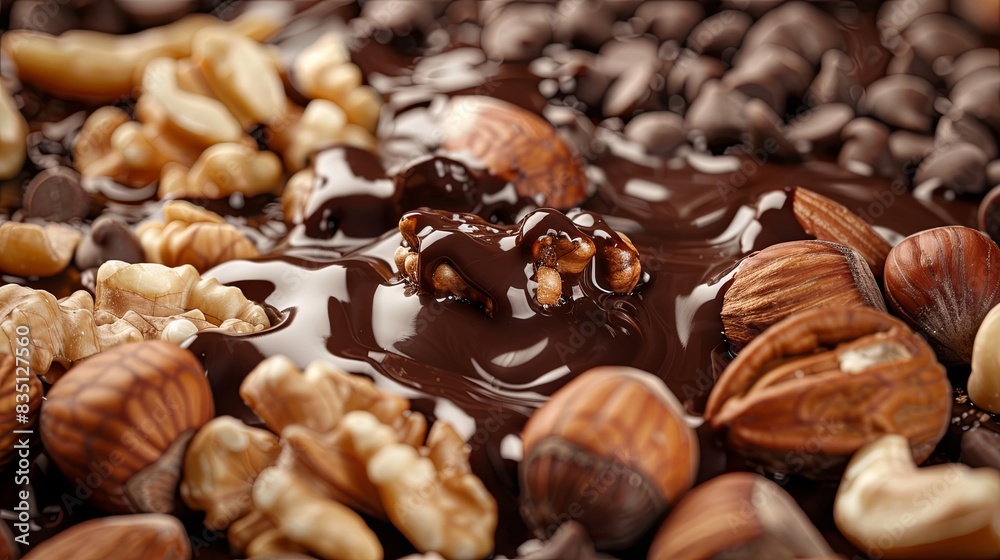 Tempting Melted Chocolate Symphony with Nuts Tempting Melted Chocolate Symphony with Nuts