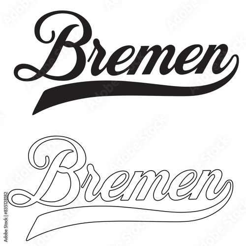 Bremen Germany Word and Outline Vector