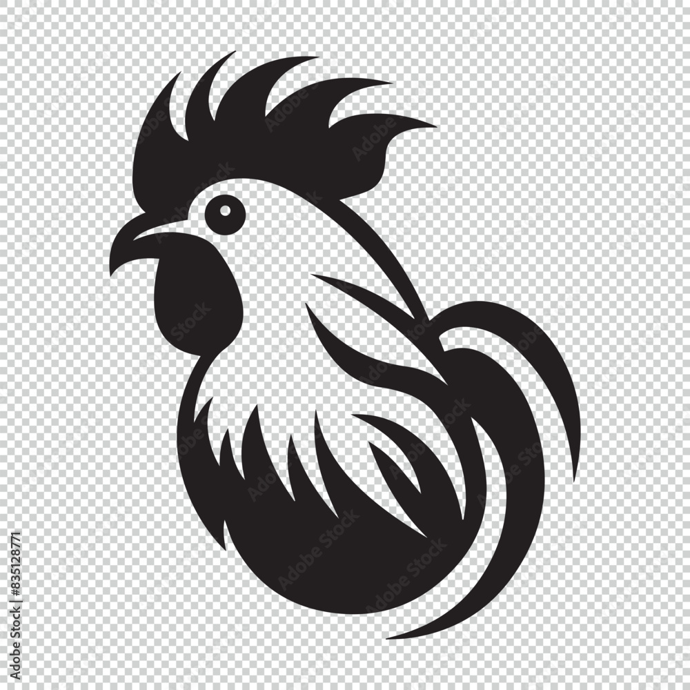 Fototapeta premium Chicken logo art design, vector illustration on transparent background