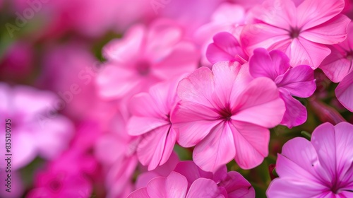 Pink flowers in close up