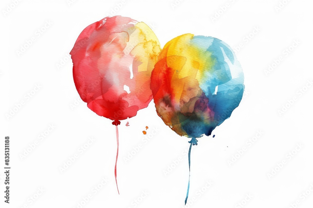 Detailed watercolor parade balloon Detailed watercolor parade balloon