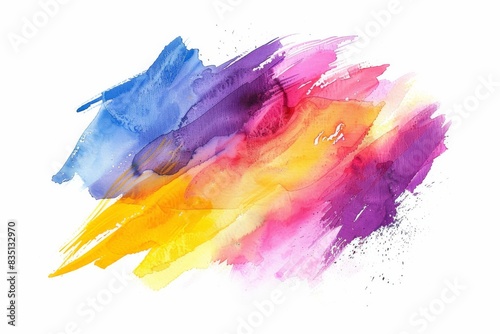 Wallpaper Mural Vibrant abstract watercolor painting with splashes of blue, pink, purple, and yellow. Perfect for artistic backgrounds and design inspiration. Torontodigital.ca