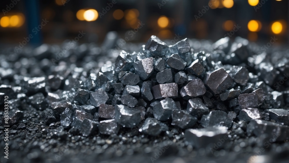Industrial Strength A CloseUp Focus on the Shiny Raw Surface of Vanadium in Steel Production. Industrial Strength A CloseUp Focus on the Shiny Raw Surface of Vanadium in Steel Production.