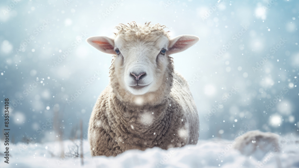 custom made wallpaper toronto digitalSheep in Winter Snow with Scenic Background
