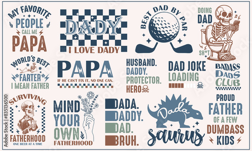 Father’s Day Dad Papa SVG PNG Bundle