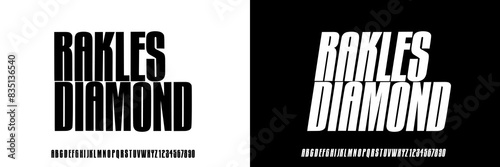 Modern Condensed Font. Alphabet, italic ,Uppercase Typography urban style condensed fonts for fashion, sport, technology, digital, music, movie, logo design, vector illustration