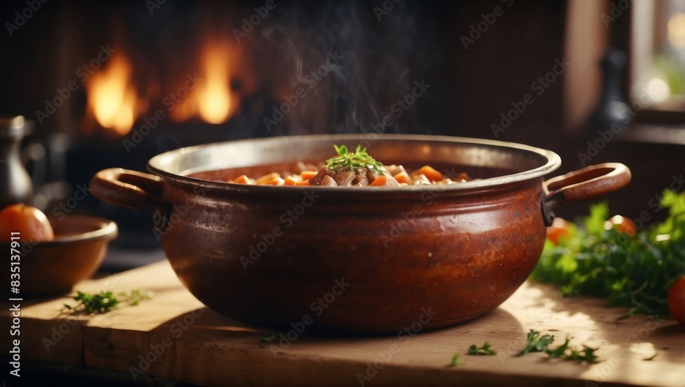 Dicut Stew Pot Basking in Natural Light A Culinary Star. Dicut Stew Pot Basking in Natural Light A Culinary Star.