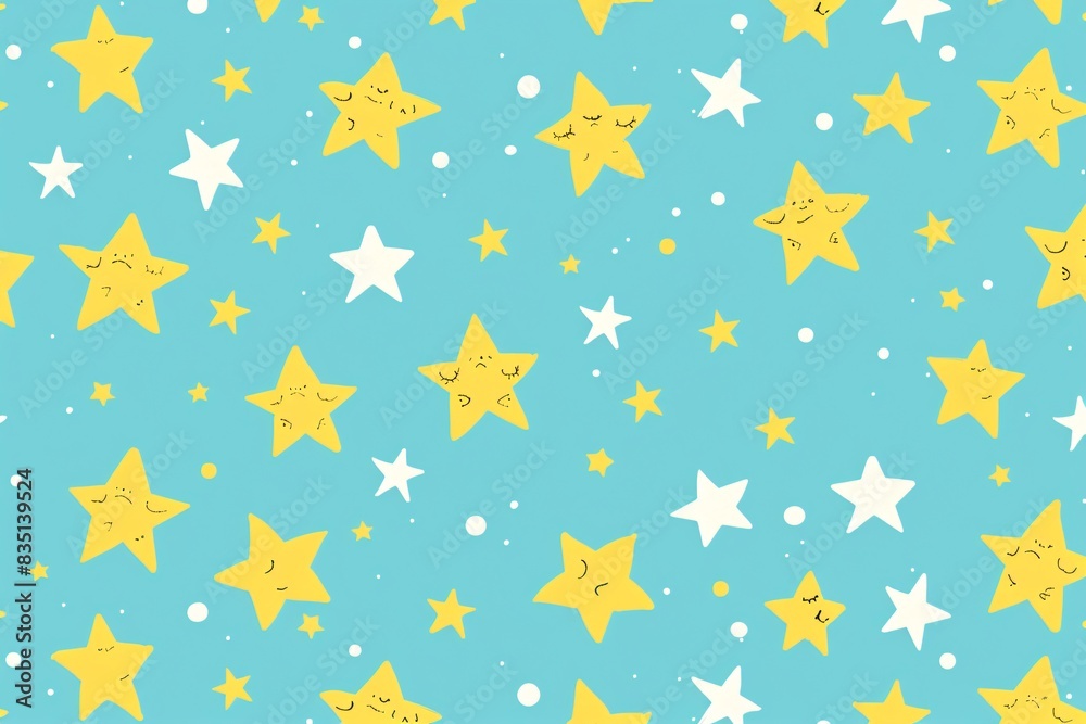 a blue background with yellow stars and dots a blue background with yellow stars and dots